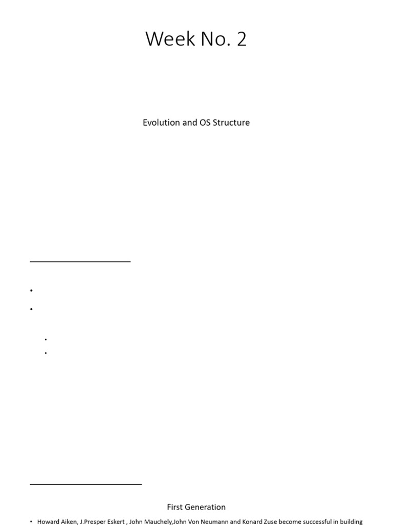 Week 2 Evolution of OS and OS Structure | PDF | Kernel (Operating ...