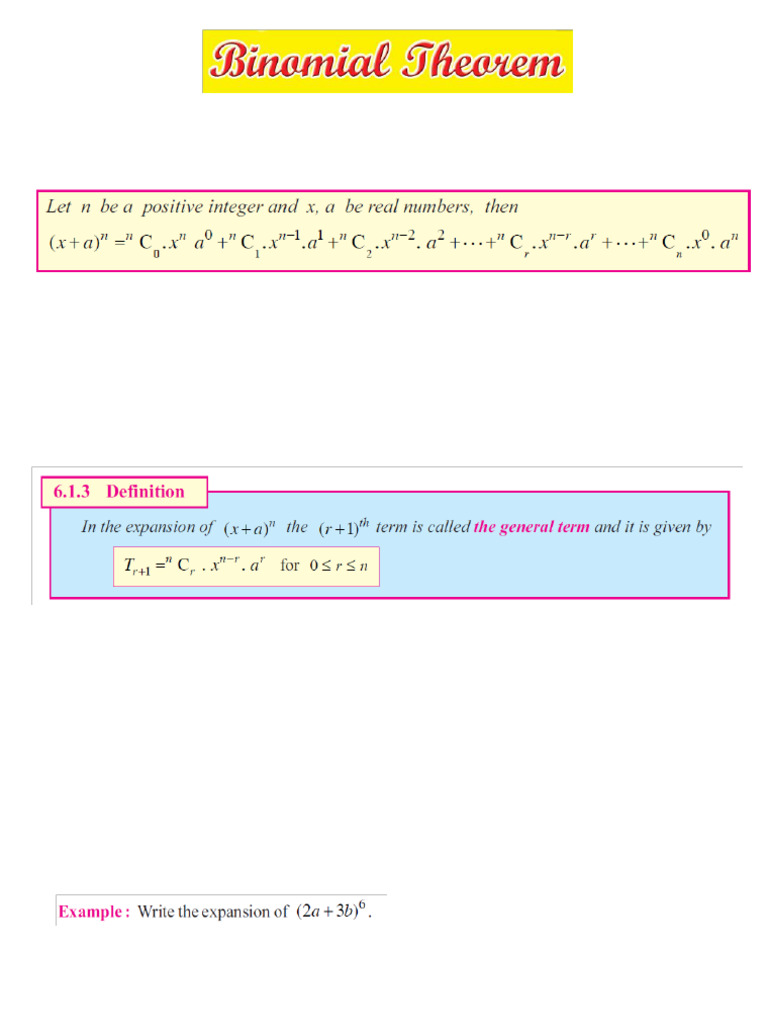 Binomial Theorem | PDF