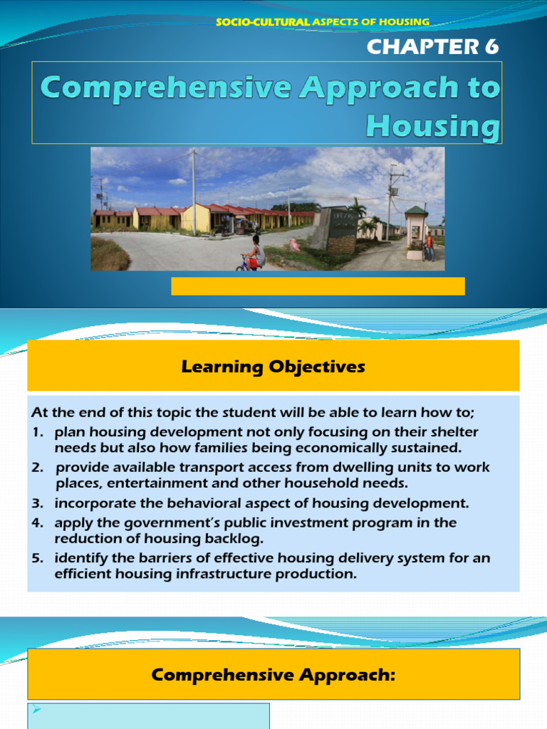 Chap 6 Comprehensive Approach To HSG | PDF | Poverty | Poverty ...
