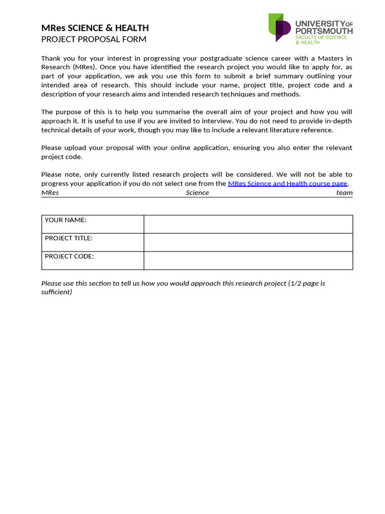 Project Proposal Form | PDF