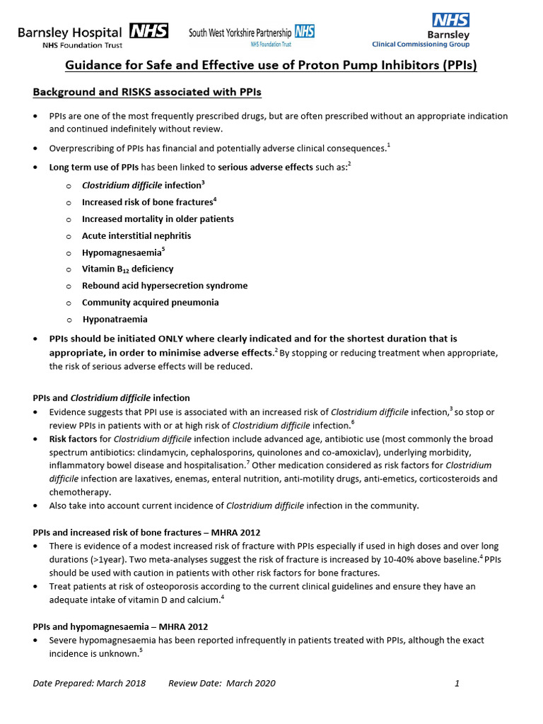 Proton Pump Inhibitors Guidance For Safe and Effective Use-1-2 | PDF ...