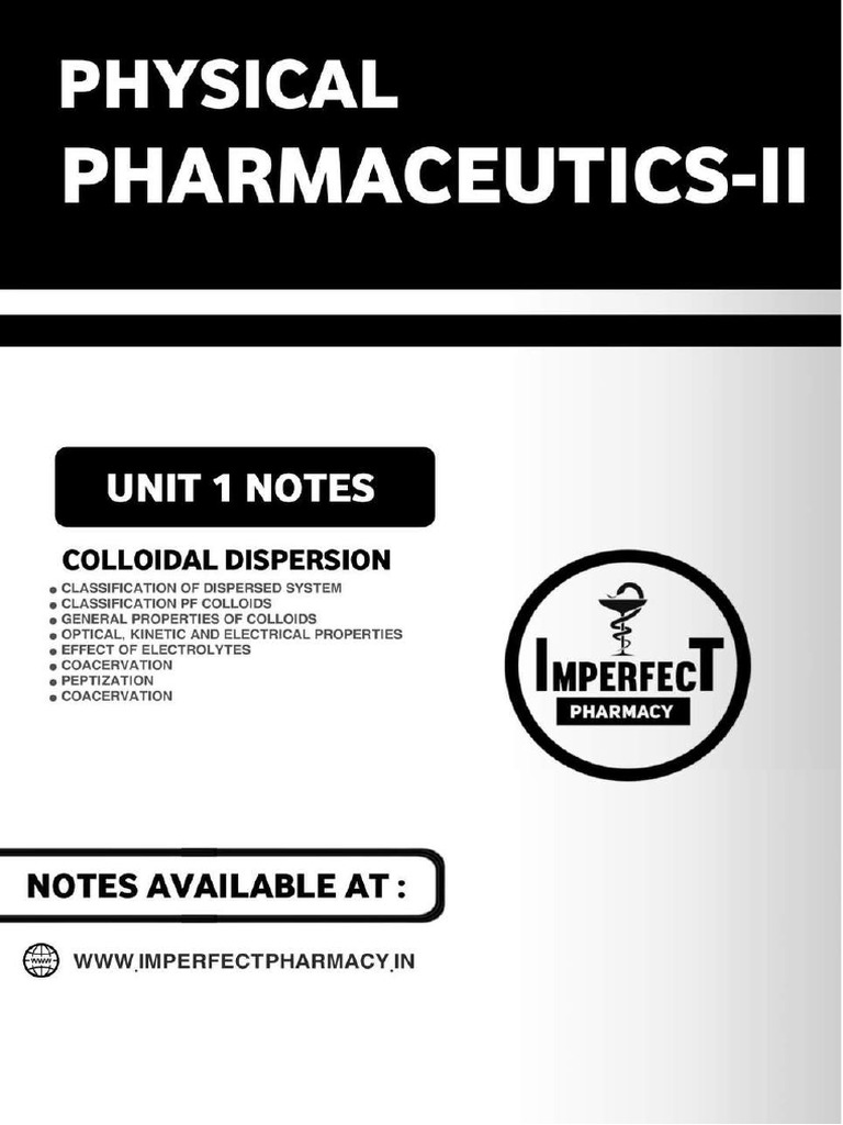 UNIT 1 Physical Pharmaceutics II IMPERFECT PHARMACY Compressed - PDF ...