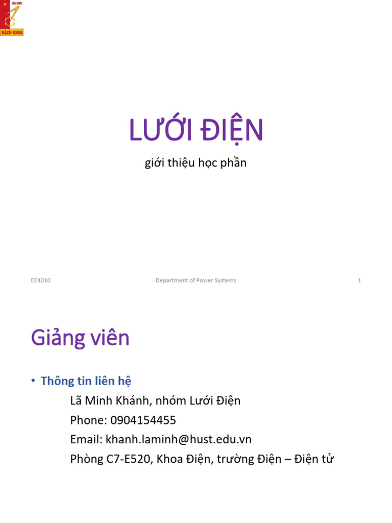 Luoi Dien 00 - Gioi Thieu Hoc Phan | PDF
