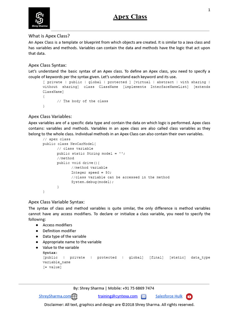 1.2 Apex Classes - Modified | PDF | Method (Computer Programming ...