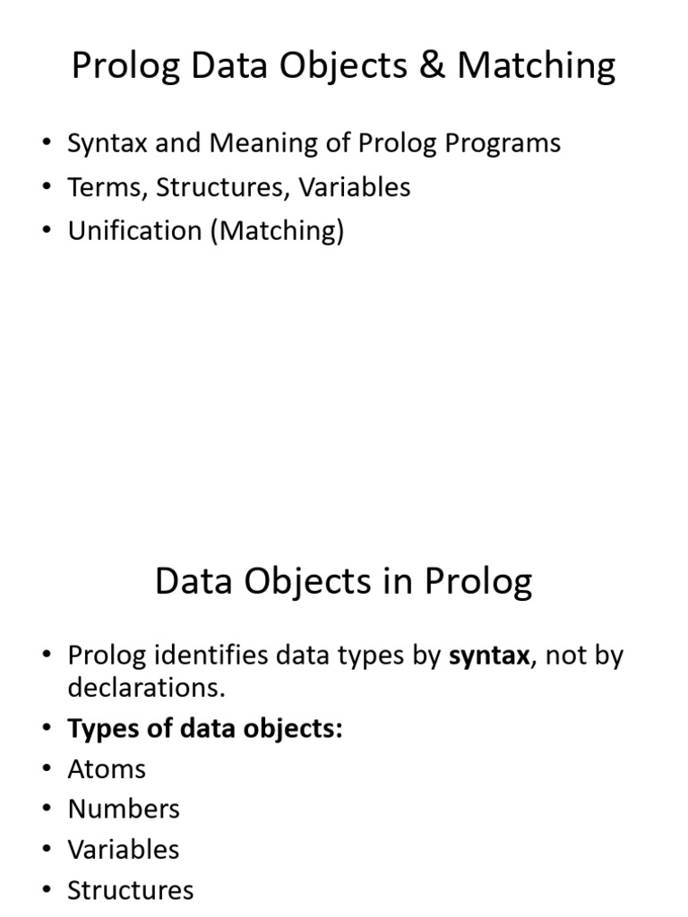 Prolog Data Objects and Matching | PDF | Computing | Software Development