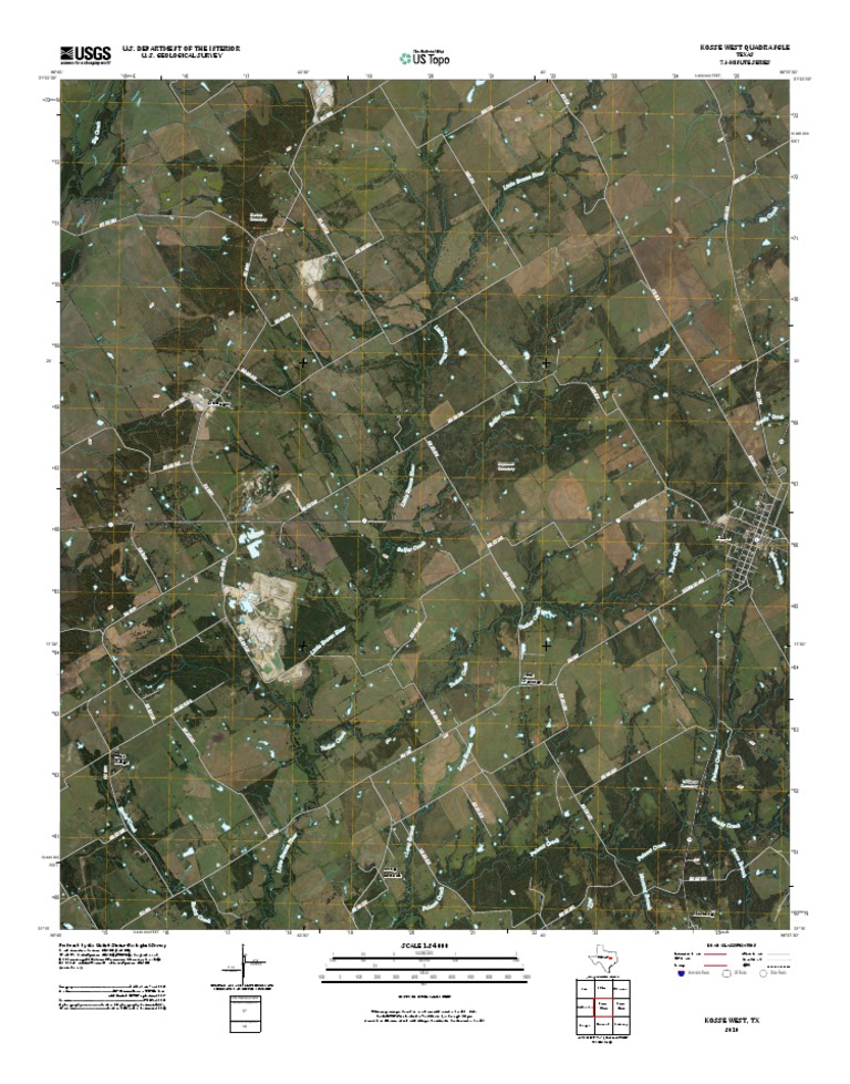 Topographic Map of Kosse West United States Geological Survey Surveying Free 30day Trial