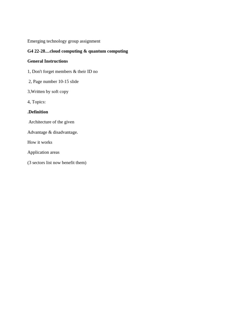 G4 22-28.... Cloud Computing & Quantum Computing General Instructions | PDF