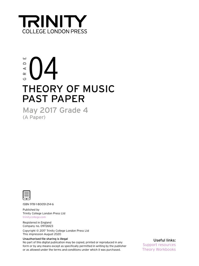 TCL021597e Theory Past Paper 2017 May A - Grade 4 | PDF
