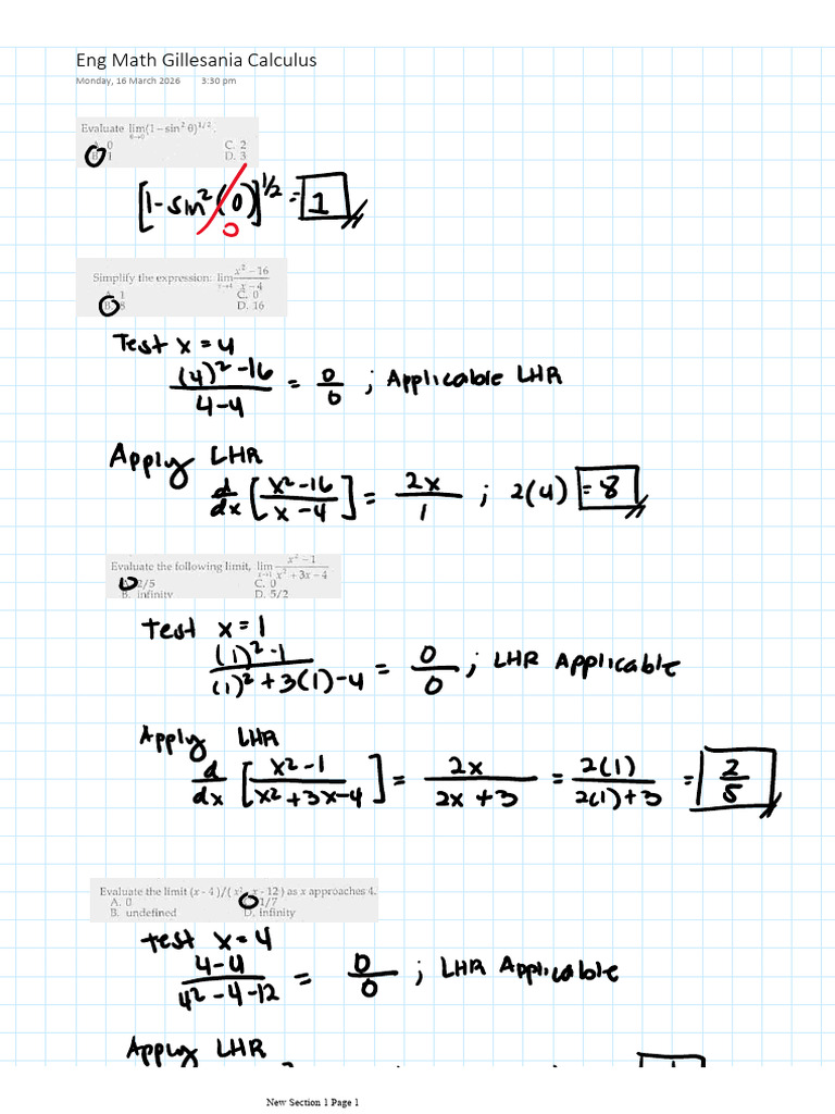 Eng Math Gillesania Calculus | PDF