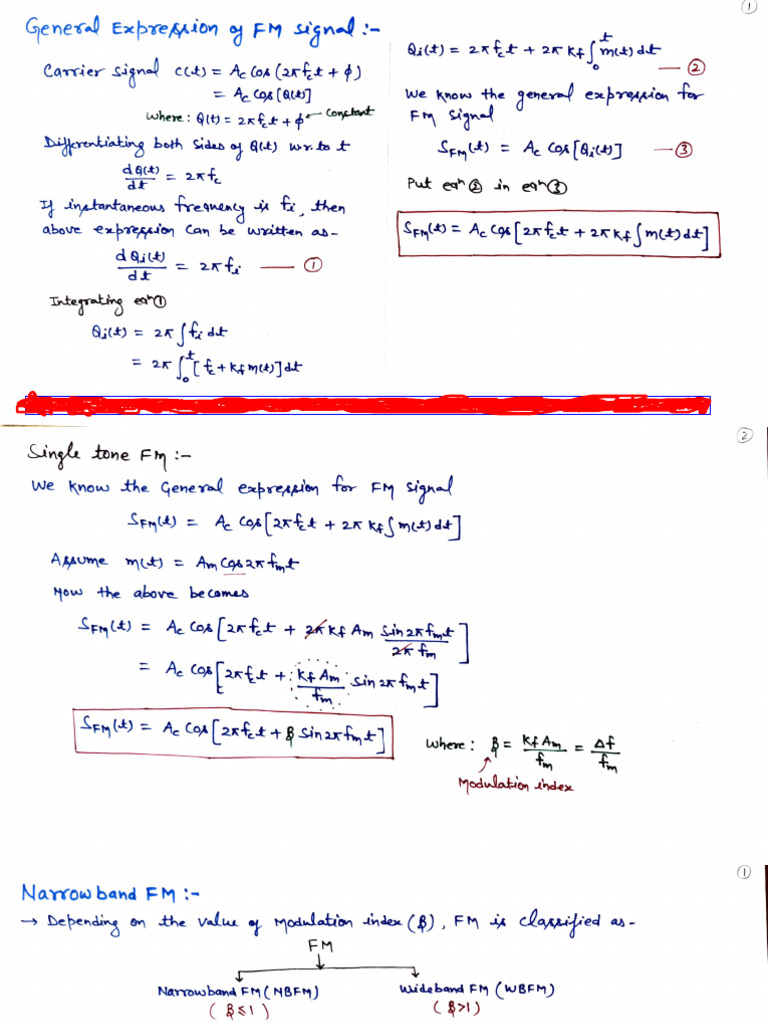 35 General Expression of FM | PDF