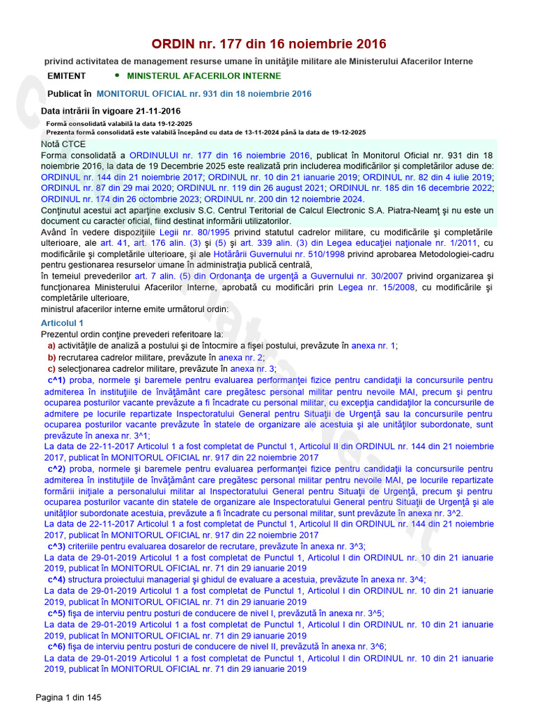 ORDIN Nr. 177 Din 16 Noiembrie 2016 | PDF