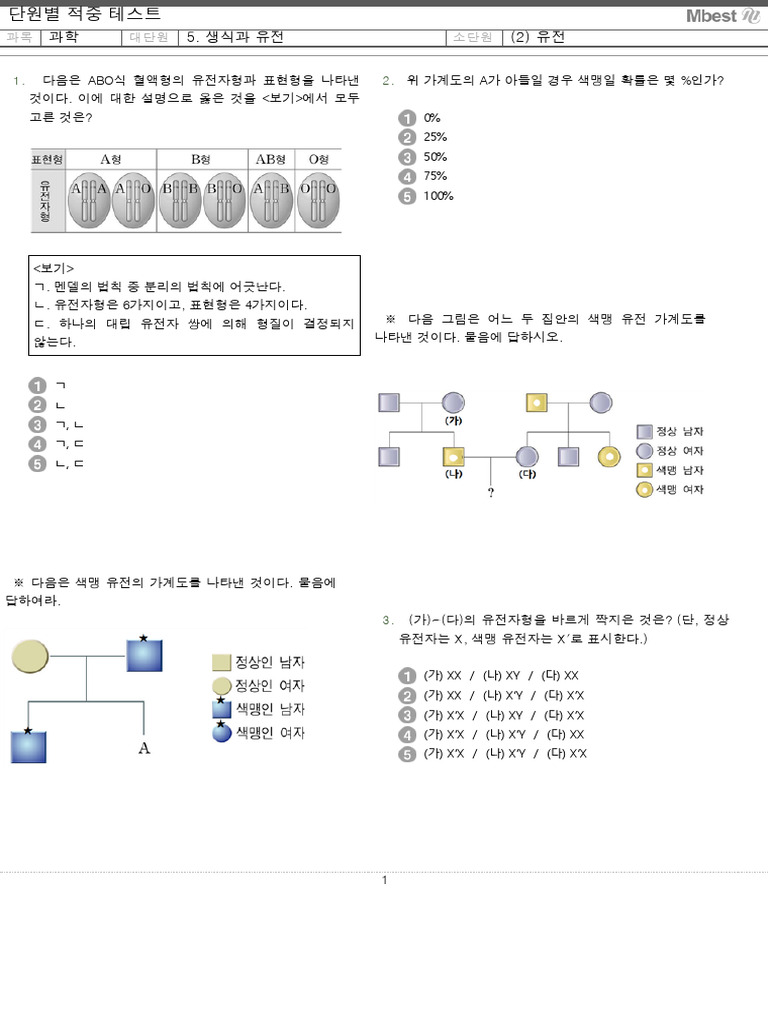 과학 - 5. 생식과 유전 - | PDF