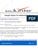 Sample Papers for Maharashtra Board