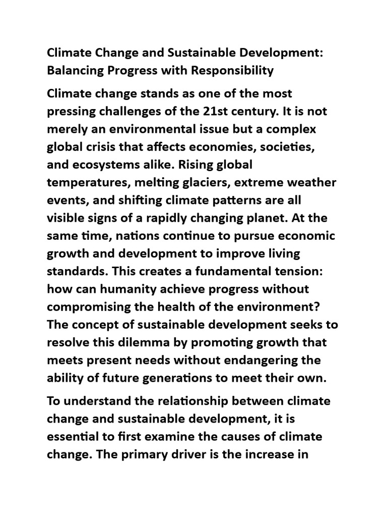 Climate Change and Sustainable Development | PDF | Sustainability ...
