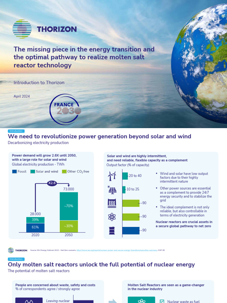 Thorizon - Company Introduction | PDF | Nuclear Reactor | Nuclear Power