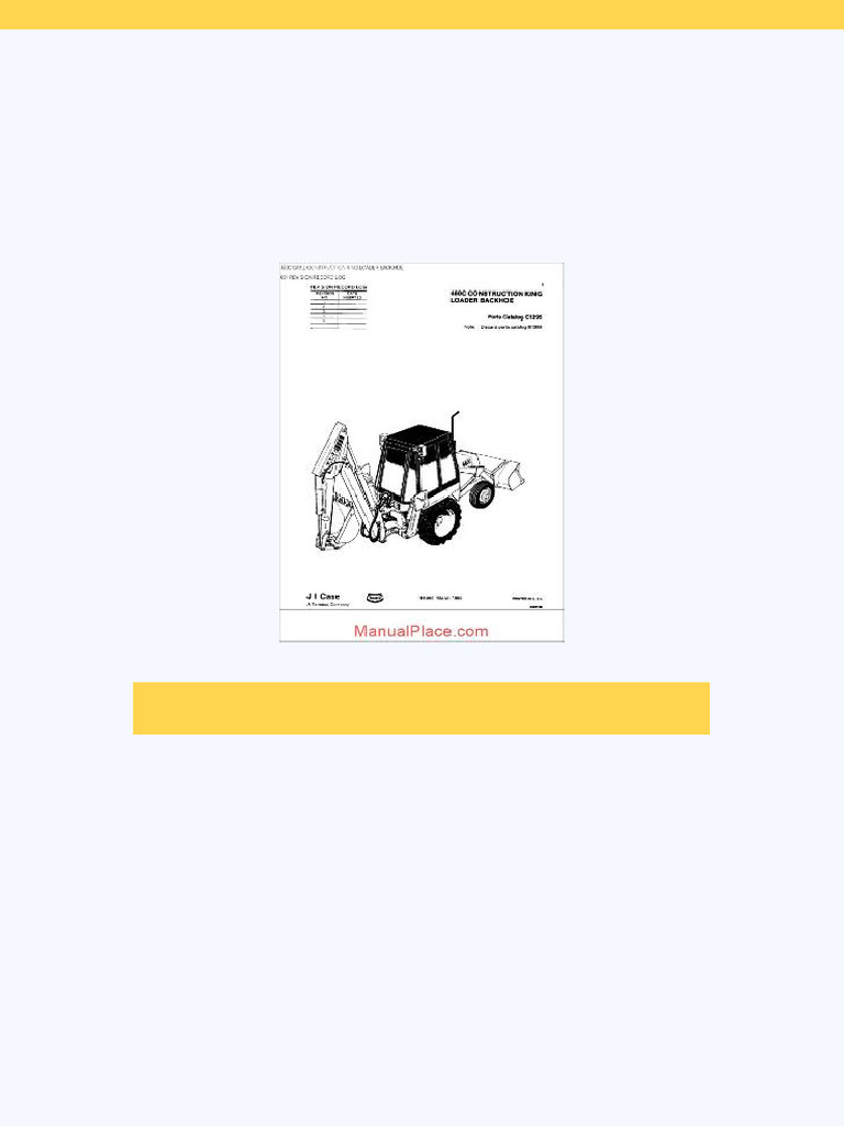 Case 480c Construction King Backhoe Parts Catalog | PDF | Construction ...