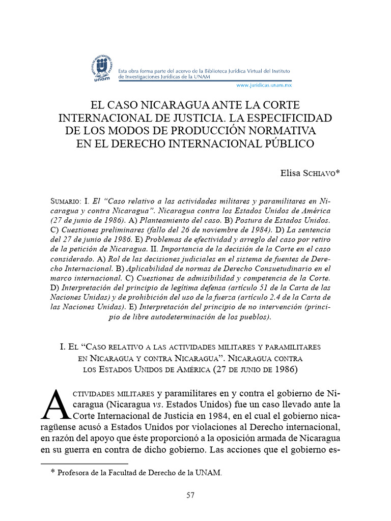 CIJ Nicaragua vs USA 1986 | PDF | Contras | Naciones Unidas
