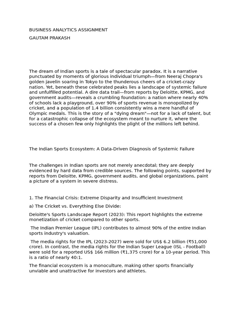 Business Analytics Assignment | PDF | Sports | Tax Deduction