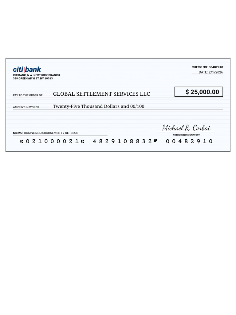 Citi Check A4 Print | PDF