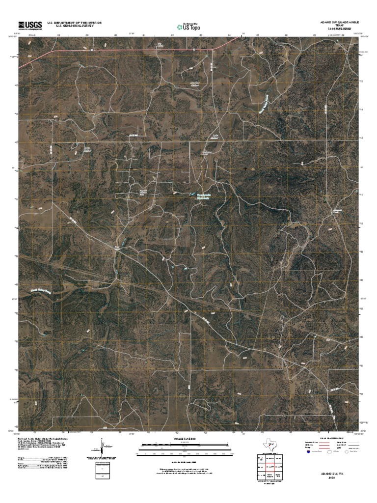 Texas Adams SW Quadrangle Map | PDF | United States Geological Survey ...