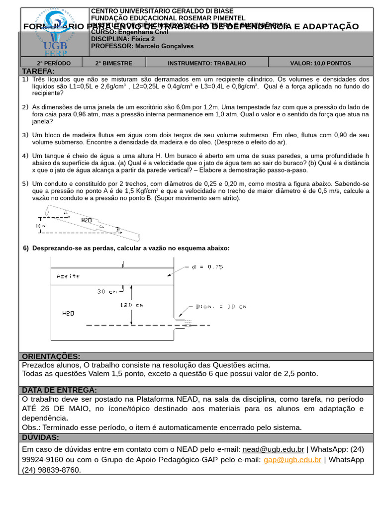 Dep Adp Fis2 - 2 | PDF | Pressão