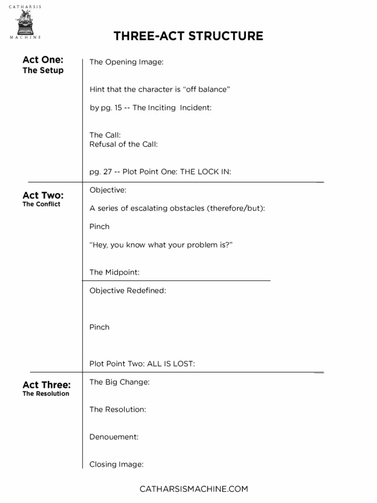 Three Act Structure Outline 1 | PDF