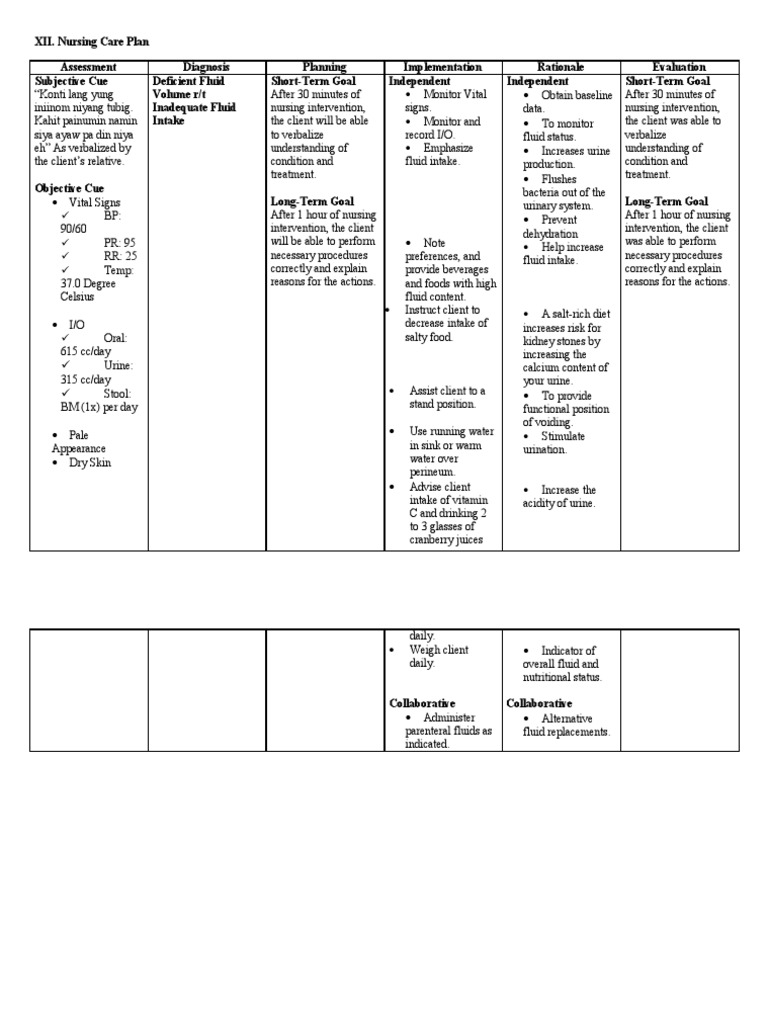 Urinary Tract Infection NCP