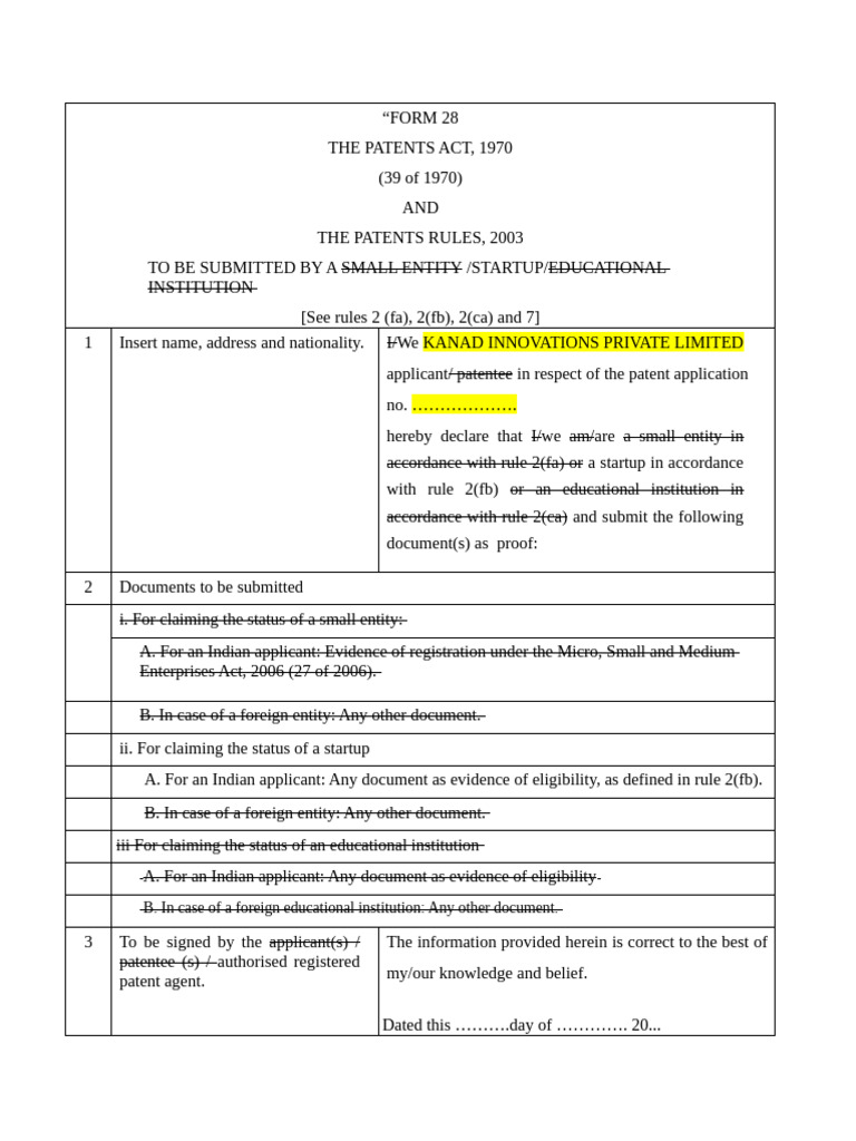 Form28 Format New | PDF
