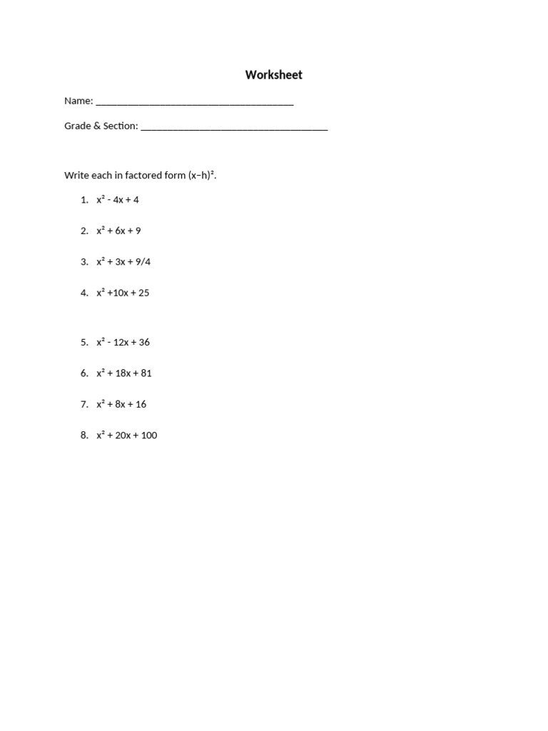 Worksheet-MC Math 20 | PDF