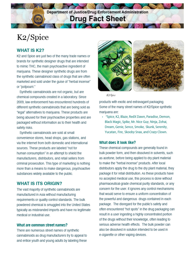 K2-Spice 2022 Drug Fact Sheet | PDF | Cannabis (Drug) | Controlled ...