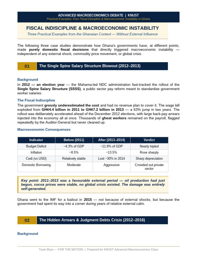 Ghana Fiscal Discipline Examples | PDF | Government Budget Balance ...