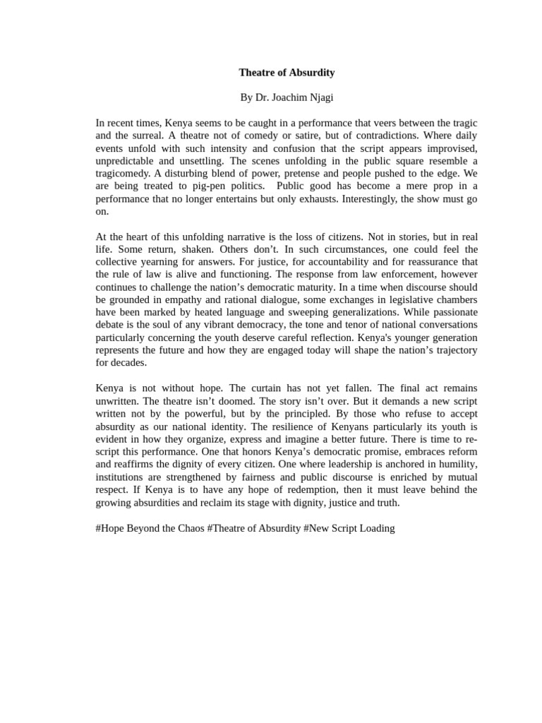 Theatre of Absurdity | PDF