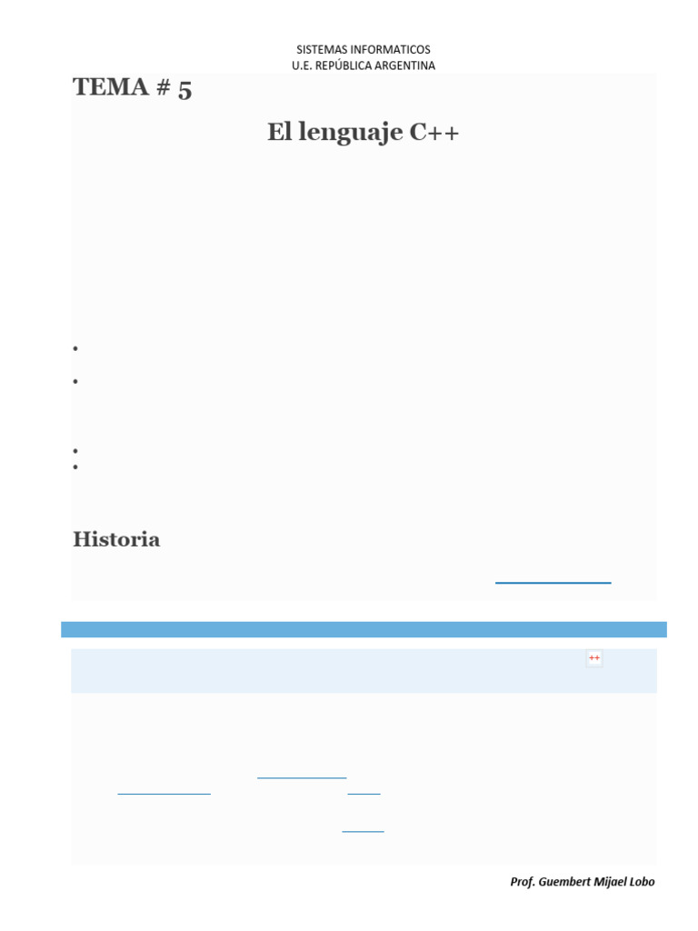 Tema Lenguaje CC++ | PDF | C ++ | C (lenguaje de programación)
