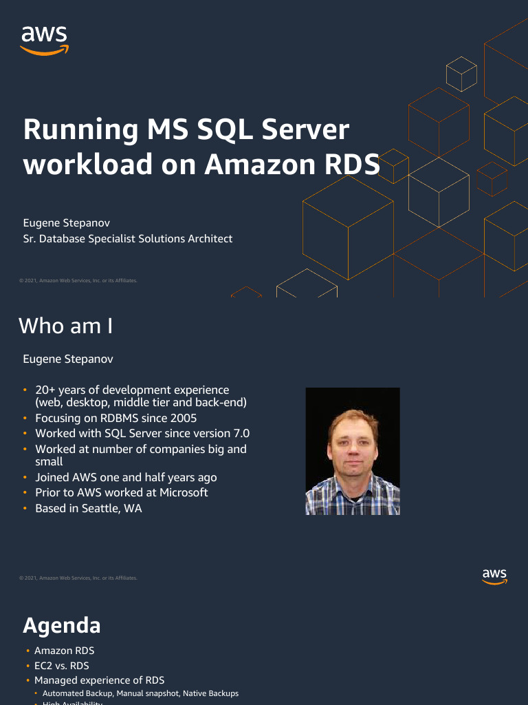 DBS.D2S3 Running MS SQL Server Workloads On Amazon RDS | PDF | Amazon ...