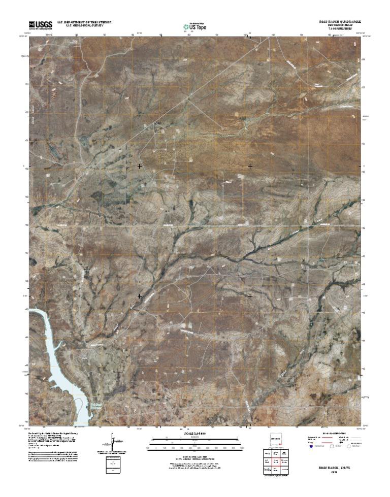 Ross Ranch NM-TX Quadrangle Map | PDF | Geomatics | Cartography