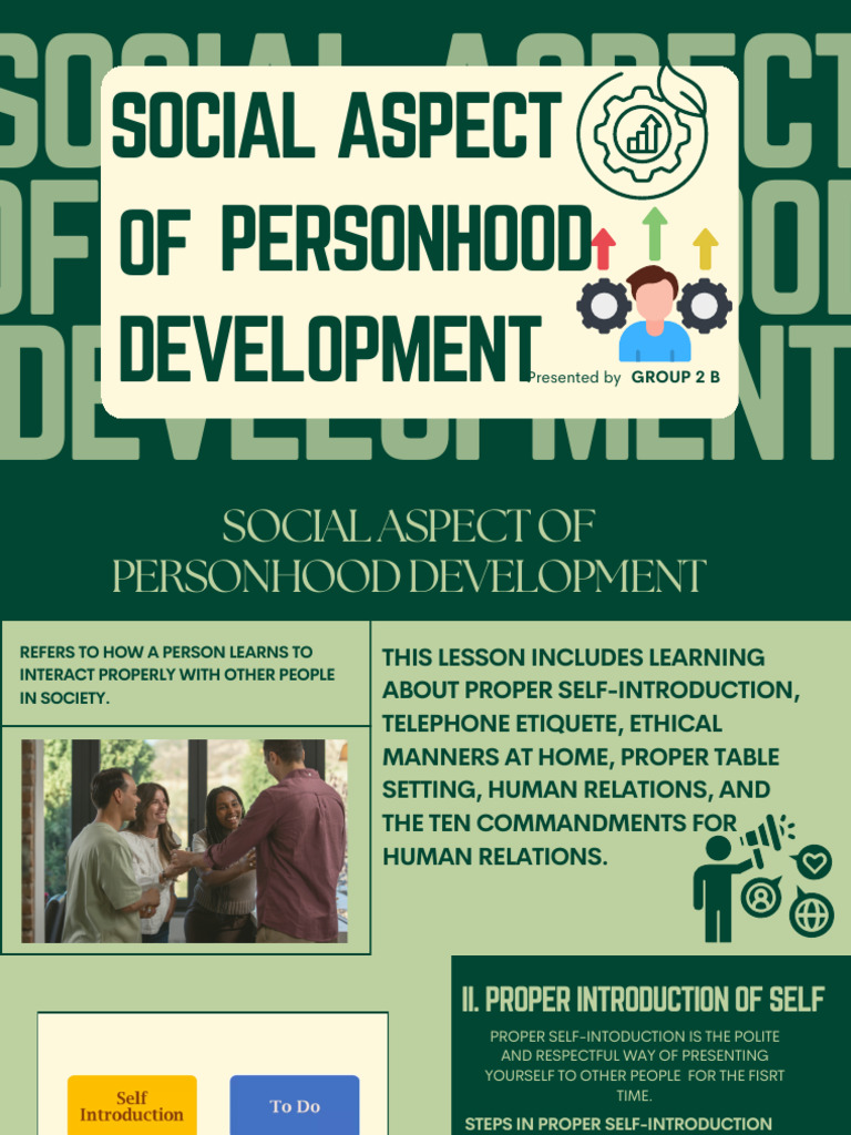 Social Aspect of Personhood Development 1 | PDF | Etiquette