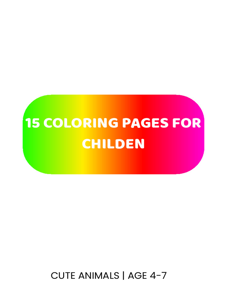 15 Coloring Pages For Children | PDF