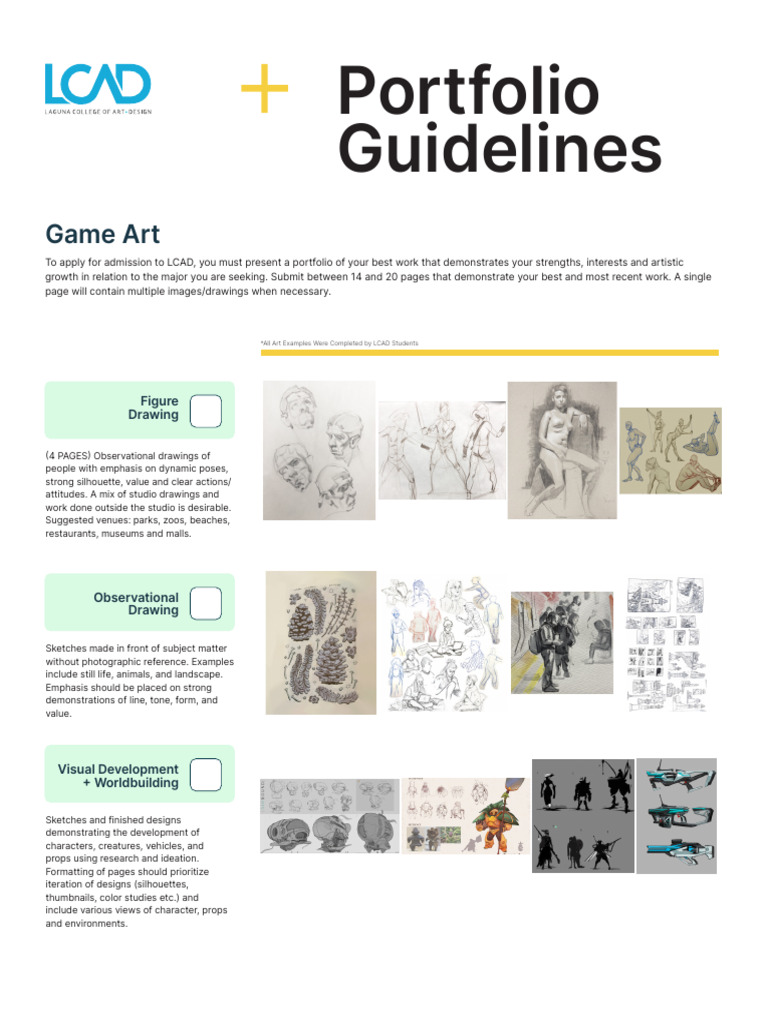 Portfolio Guidelines: Game Art | PDF | Drawing | 3 D Computer Graphics