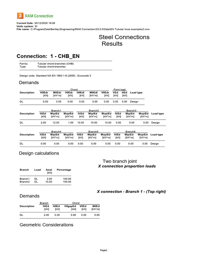 RAM Connection Standalone Report | PDF | Structural Engineering ...