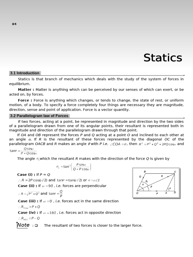 Gurukul 02 Statics (Theory) | PDF | Friction | Force