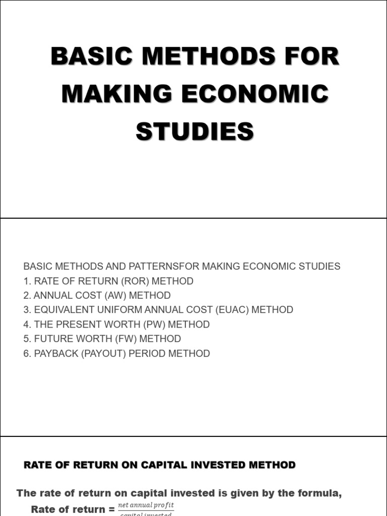 Basic Methods of Economic Studies | PDF | Depreciation | Taxes