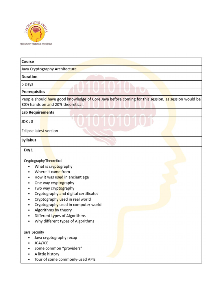Standard Training Content - Java Cryptography Architecture | PDF ...