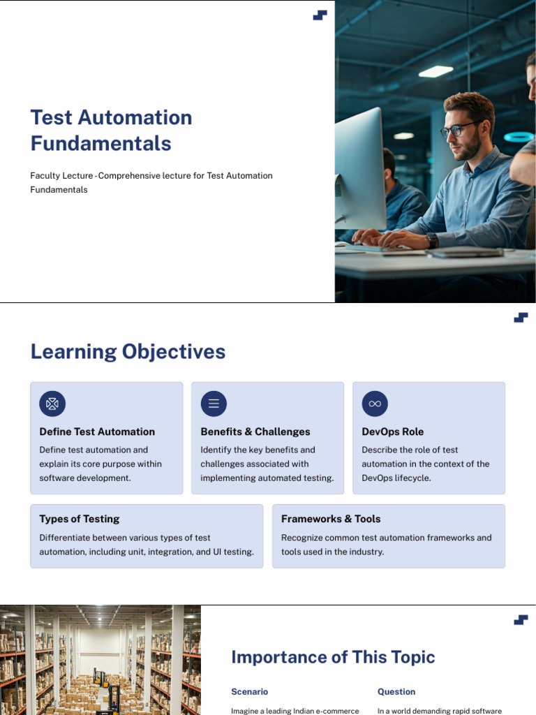 Test Automation Fundamentals Faculty PDF | PDF | Unit Testing | Automation
