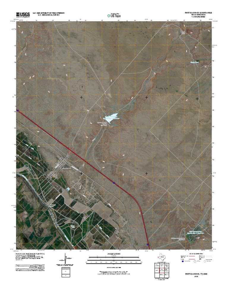 Topographic Map of Fort Hancock