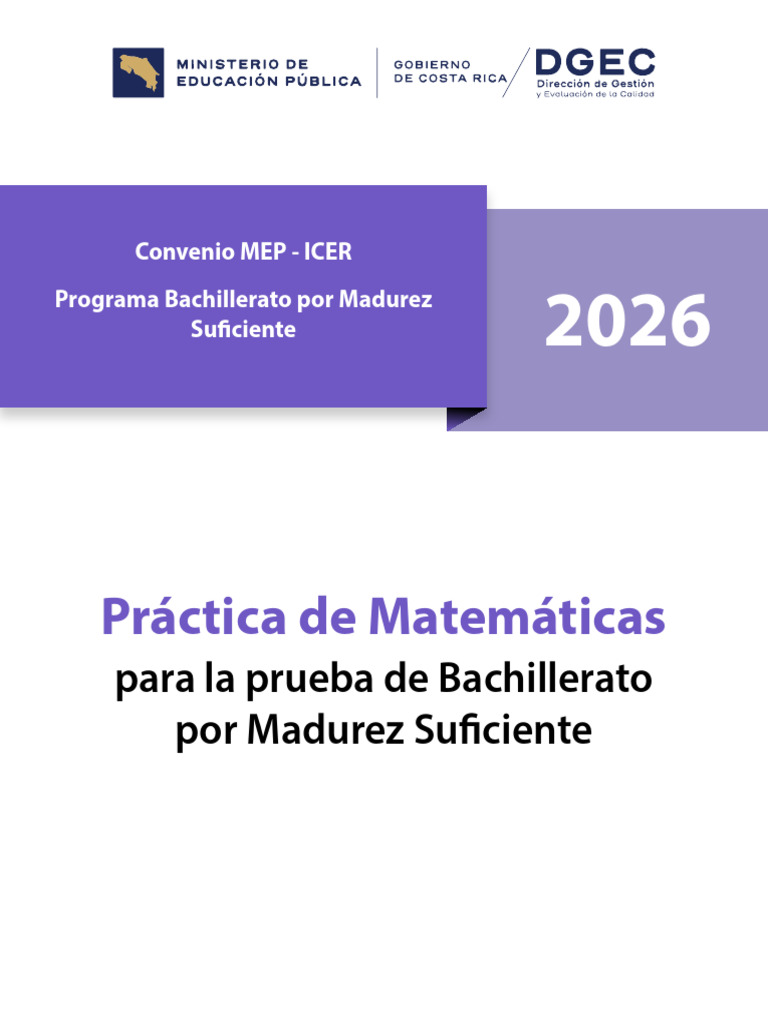 Practica de Matematicas Bachillerato Por Madurez Suficiente | PDF ...