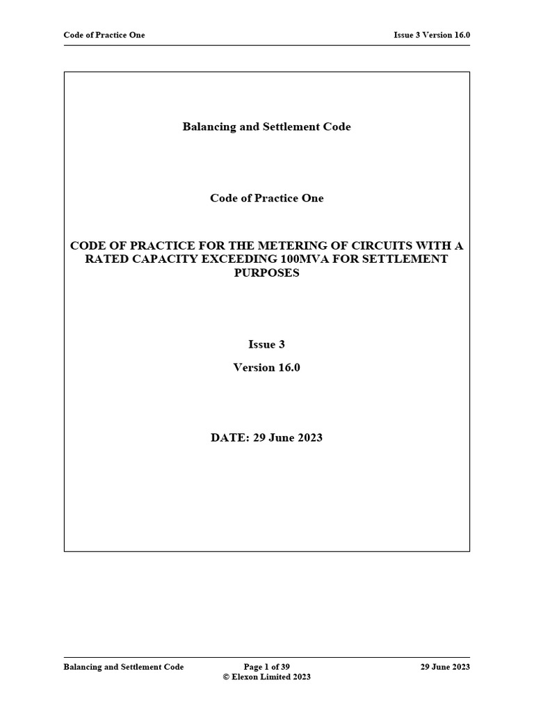 BSC CoP1 v16.0 | PDF | Electricity | Electrical Engineering