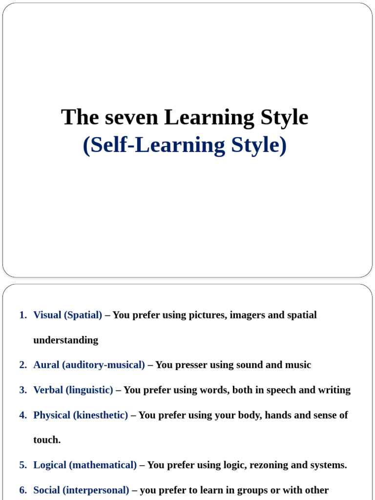 Unit 1 Seven Learning Style and EMOTIONAL INTELLIGENCE | PDF