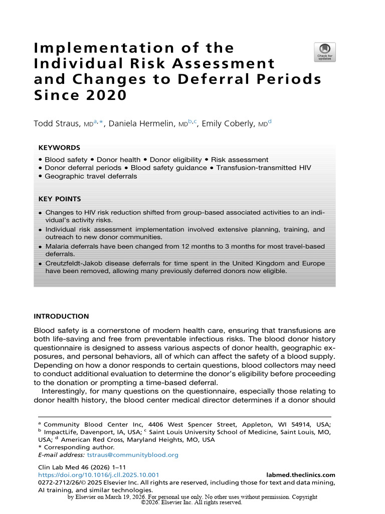 Implementation of The Individual Risk Assessment and Changes To ...