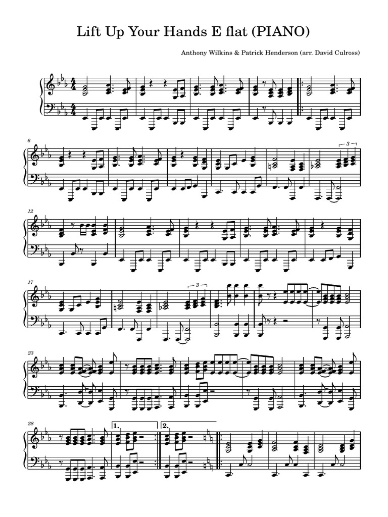 Lift Up Your Hands E Flat (PIANO) | PDF
