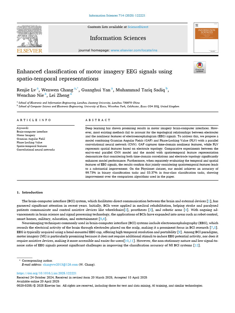 Enhanced Classification of Motor Imagery EEG Signals Using | PDF | Deep ...